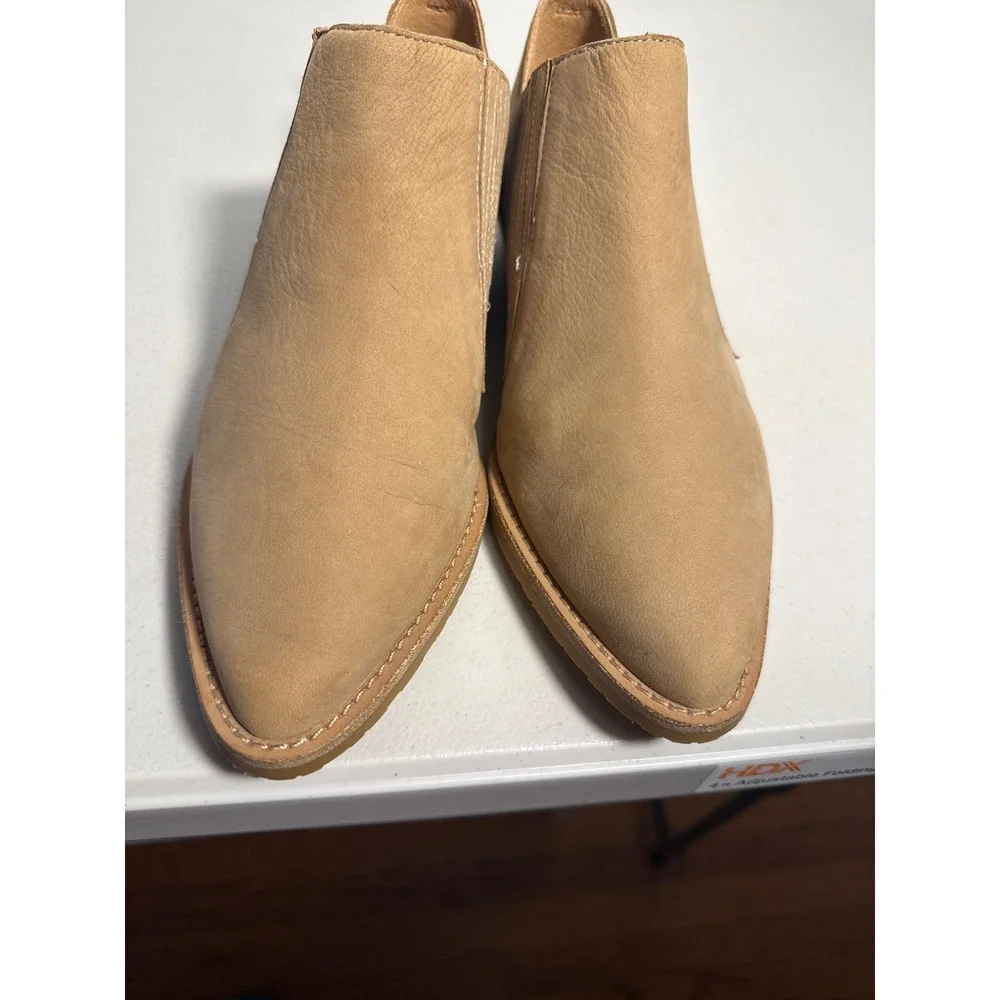 Gentle Souls Kenneth Cole Tan Leather Pointed Toe Ankle Boots Womens 8.5M